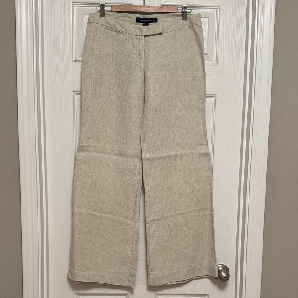 French Connection Natural Linen Trousers